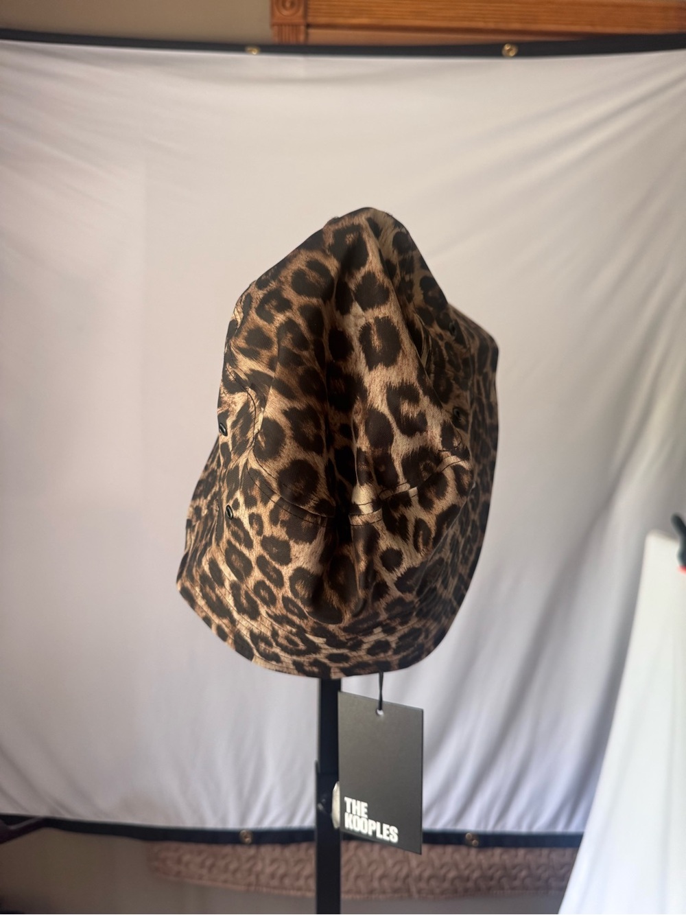 The Kooples Leopard-Print Bucket Hat in Brown and Black